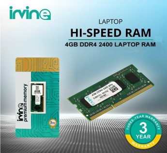 IRVINE 4GB DDR4 – 2400 MHZ LAPTOP RAM, MEMORY MODULE FOR LAPTOPS