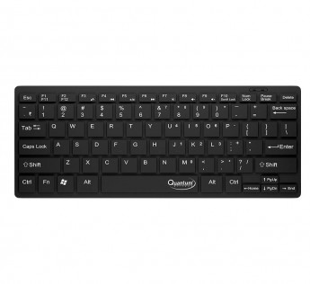 QUANTUM KEYBOARD QHM7307 MINI SPILL-RESISTANT USB WIRED SLIM KEYBOARD WITH CHOCOLATE KEYS FOR LAPTOP/DESKTOP BLACK