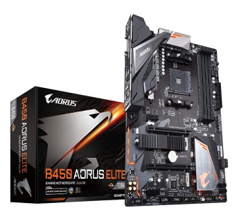 GIGABYTE MOTHERBOARD B450 MOTHERBOARD AORUS ELITE (AMD RYZEN AM4/ M.2 THERMAL GUARD/HMDI/DVI/USB 3.1/DDR4/ATX/MOTHERBOARD)