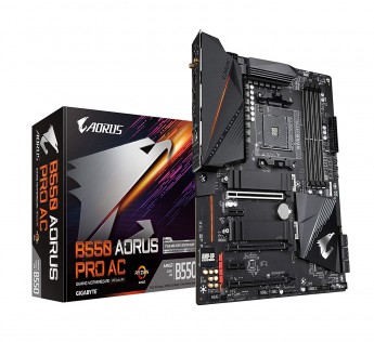 GIGABYTE MOTHERBOARD B550 MOTHERBOARD AORUS PRO AC (AM4 AMD/B550/ATX/DUAL M.2/SATA 6GB/S/USB 3.2 GEN 2/INTEL DUAL BAND 802.11AC WIFI/2.5 GBE LAN/PCIE 4.0/RGB FUSION 2.0/DDR4/GAMING MOTHERBOARD