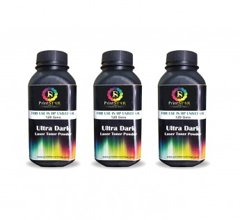 PRINTSTAR ULTRA DARK TONER POWDER PACK OF 3 FOR HP 12A / 15A / 49A / 53A CANON FX9 TONER CARTRIDGE SINGLE COLOR TONER (BLACK)