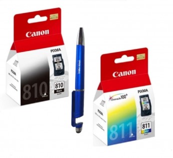 CANON PG 810 & CL 811 INK CARTRIDGE COMBO COMPATIBLE WITH PIXMA MP 237 245 258 276 287 486 496 497 MX328 338 347 357 366 416 426 IP2770 / IP2772 PRINTERS BUNDLE WITH ITGLOBAL 3 IN 1 MULTI-FUNCTION PEN