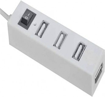 STYLEDOT ADNET USB 2.0 HIGH SPEED HUB 4 PORTS WITH SINGLE BUTTON (WHITE)