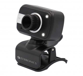 ZEBRONICS WEB CAMERA CRYSTAL PURE WEB CAMERA WITH 3P LENS,BUILT-IN MICROPHONE,AUTO WHITE BALANCE,NIGHT VISION AND CLIP ON DESIGN (BLACK)