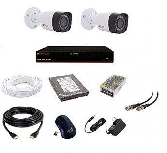 CP PLUS 2.4 MP HD CCTV CAMERAS 4CH. HD DVR, 2 BULLET CAMERA, 500GB HARD DISK, 4 CH POWER SUPPLY, 90M. WIRE BUNDLE, BNC AND DC CONNECTORS