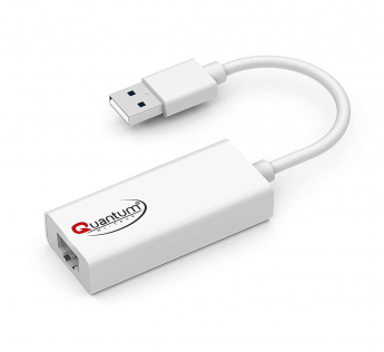 QUANTUM QHM8106 USB TO RJ45 ETHERNET LAN ADAPTER (WHITE)