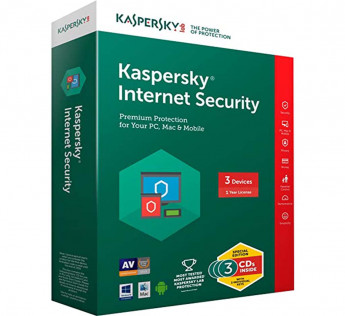 3 USERS, 1 YEAR KASPERSKY INTERNET SECURITY LATEST VERSION (3 CDS INSIDE WITH INDIVIDUAL KEYS)