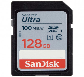 SANDISK 128GB ULTRA SDXC UHS-I MEMORY CARD - 100MB/S, C10, U1, FULL HD, SD CARD - SDSDUNR-128G-GN6IN