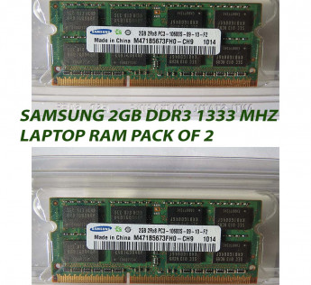 SAMSUNG 2GB DDR3 1333 MHZ LAPTOP RAM : PACK OF 2