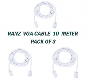 RANZ 10 METER VGA CABLE PACK OF 3