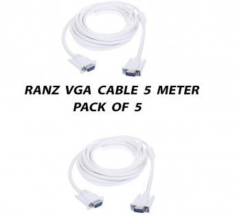 RANZ 5 METER VGA CABLE PACK OF 5