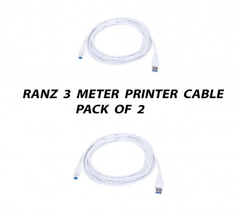 RANZ 3 METER USB PRINTER CABLE PACK OF 2