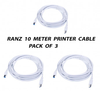 RANZ 10 METER USB PRINTER CABLE PACK OF 3