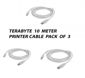 TERABYTE 10 METER USB PRINTER CABLE PACK OF 3