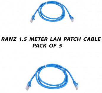 RANZ 1.5 METER CAT6 LAN PATCH CABLE PACK OF 5