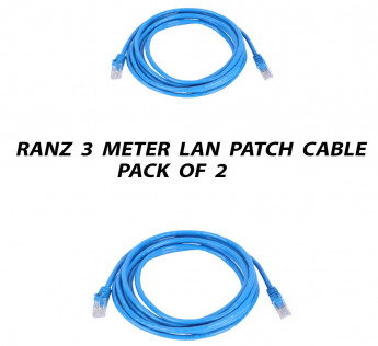 RANZ 3 METER CAT6 LAN PATCH CABLE PACK OF 2