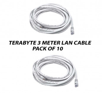 TERABYTE 3 METER CAT6 LAN PATCH CABLE PACK OF 10