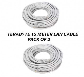 TERABYTE 15 METER CAT6 LAN PATCH CABLE PACK OF 2