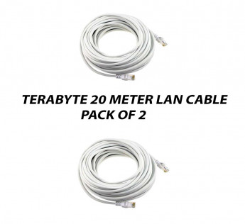 TERABYTE 20 METER CAT6 LAN PATCH CABLE PACK OF 2