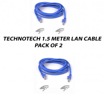 TECHNOTECH 1.5 METER CAT6 LAN PATCH CABLE PACK OF 2