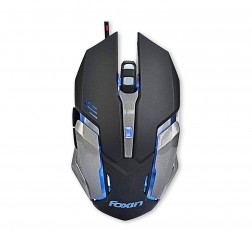 FOXIN MOUSE FGM 601 OPTICAL GAMING MOUSE 2400 DPI 1.5 METER NYLON BRAIDED CABLE BLACK