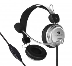 ZEBRONICS 1000HMV HEADPHONES WITH MIC (SILVER)