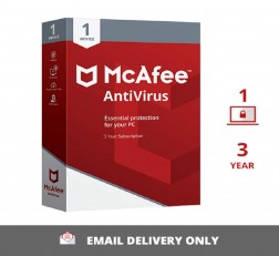 MCAFEE ANTIVIRUS - 1 USER, 3 YEARS (EMAIL DELIVERY IN 2 HOURS- NO CD)