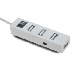 RANZ 4 PORT USB HUB HI-SPEED USB HUB WITH POWER SWITCH (WHITE)