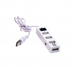 QUANTUM QHM6660 4 PORT HI-SPEED USB HUB WITH POWER SWITCH (WHITE)