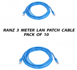 RANZ 3 METER CAT6 LAN PATCH CABLE PACK OF 10