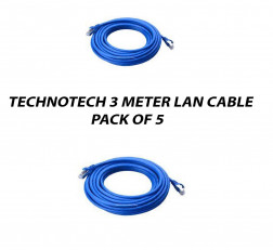 TECHNOTECH 3 METER CAT6 LAN PATCH CABLE PACK OF 5