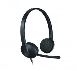 LOGITECH H340 WIRED HEADSET, STEREO HEADPHONES WITH NOISE-CANCELLING MICROPHONE, USB, PC/MAC/LAPTOP - BLACK