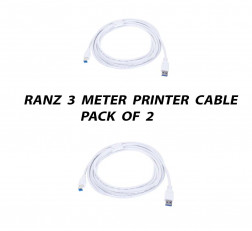 RANZ 3 METER USB PRINTER CABLE PACK OF 2